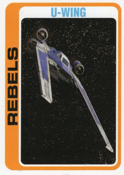 U-wing starfighter with extended wings in Star Wars Throwback Thursday trading card