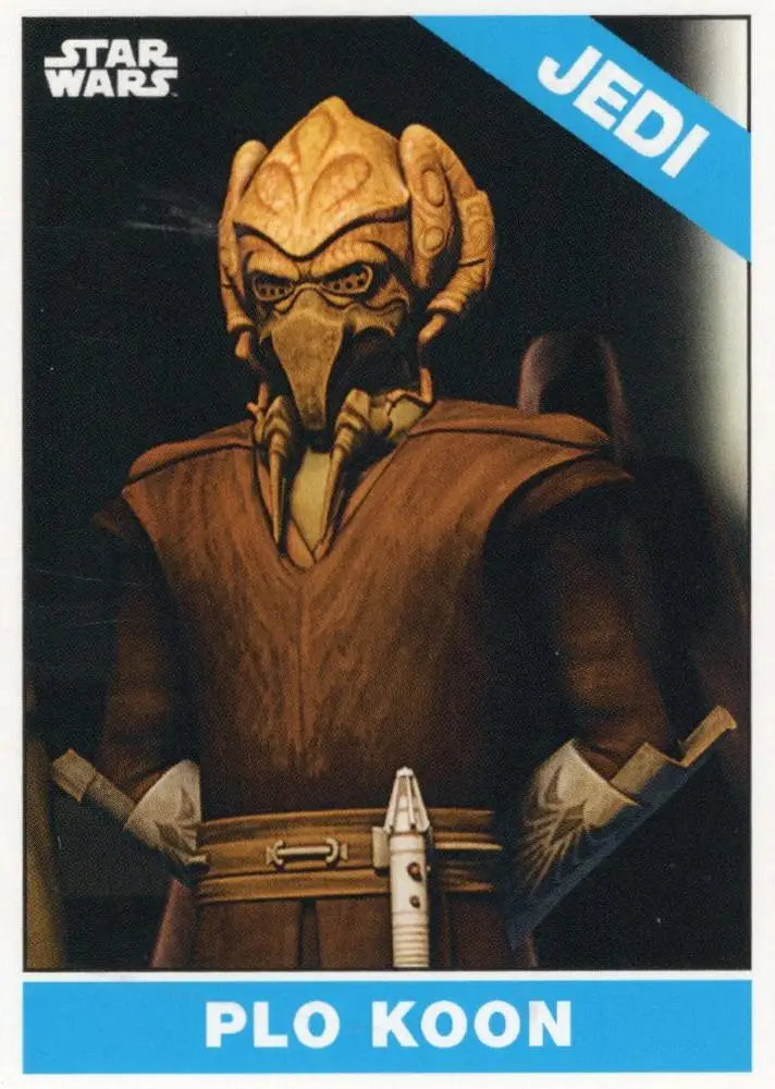 Alien creature Plo Koon in brown robes from Star Wars on Topps Baseball trading card