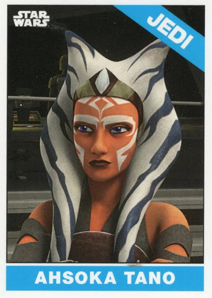 Alien character with white and blue head-tails and orange markings in Star Wars Trading Cards