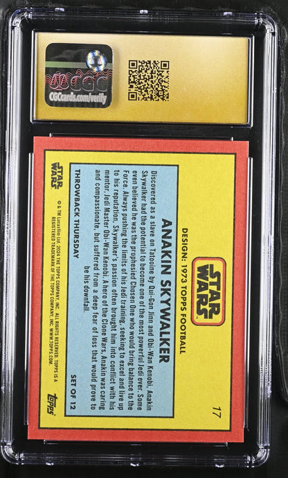 Graded Anakin Skywalker Star Wars trading card in pristine condition for collectors