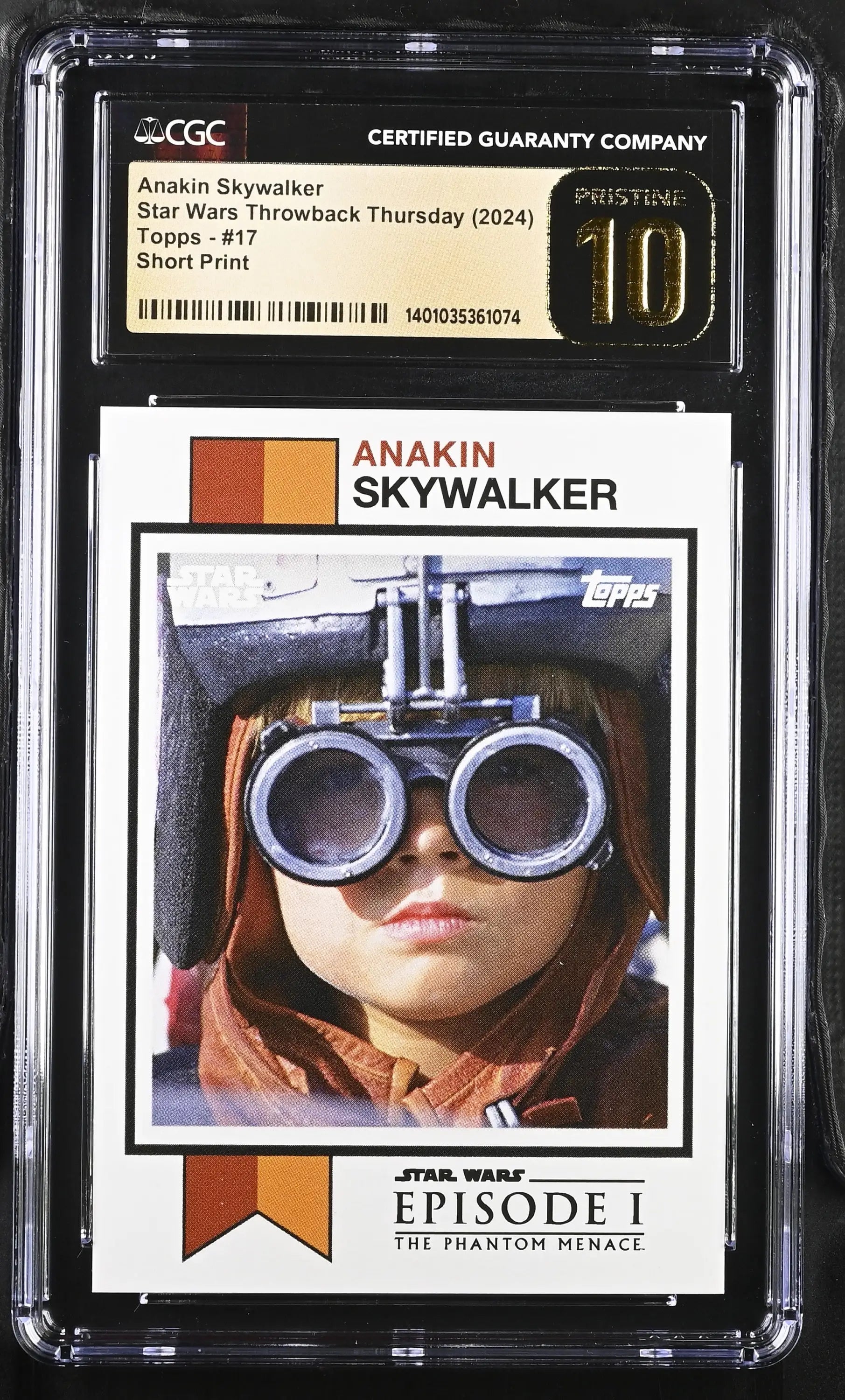 Graded Anakin Skywalker trading card from Star Wars Throwback Thursday 2024 collection
