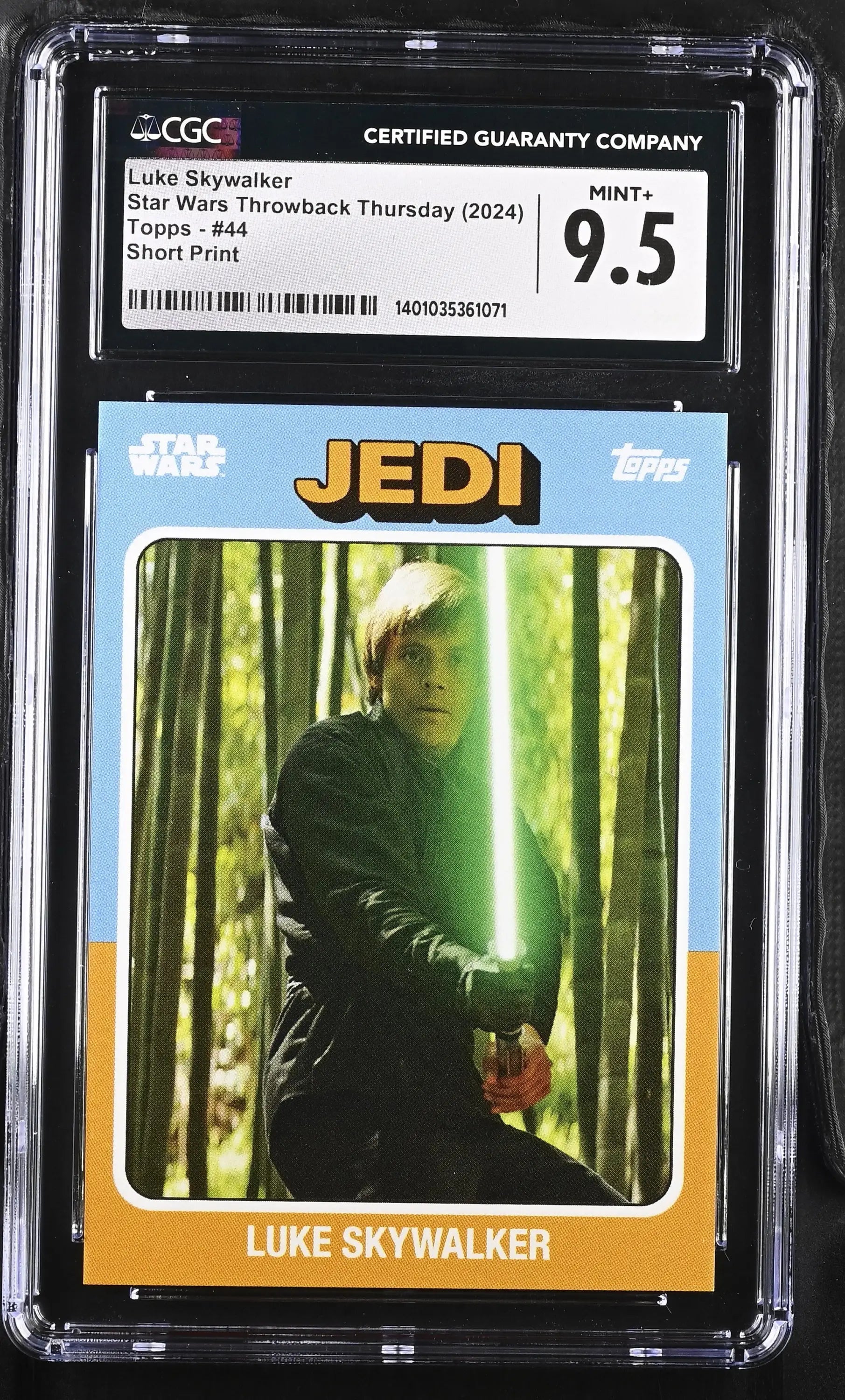 Graded Luke Skywalker trading card from Star Wars Throwback Thursday 2024 Image Variation