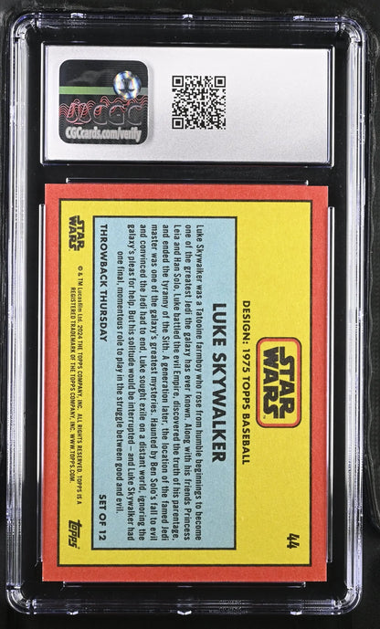 Graded Luke Skywalker Star Wars baseball card image variation CGC 9.5 Mint+ collectible