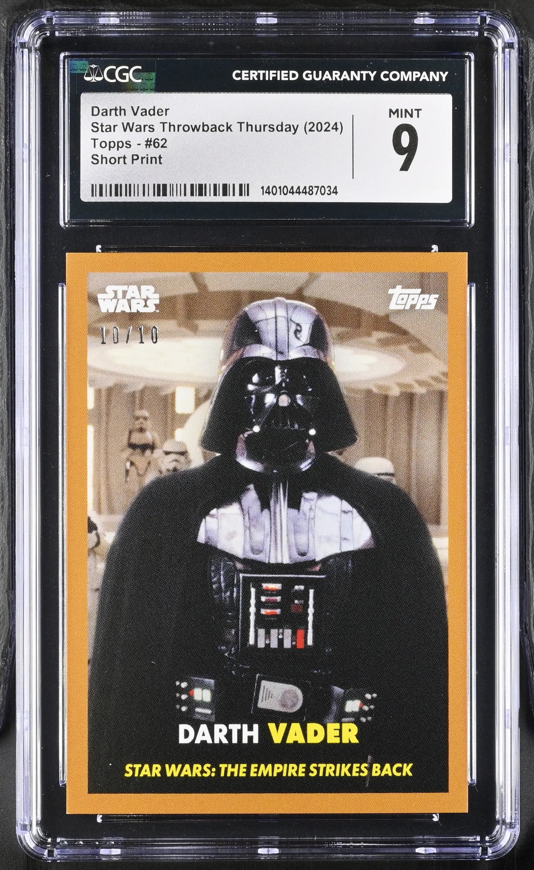 Graded Darth Vader trading card from Star Wars Throwback Thursday 2024 set