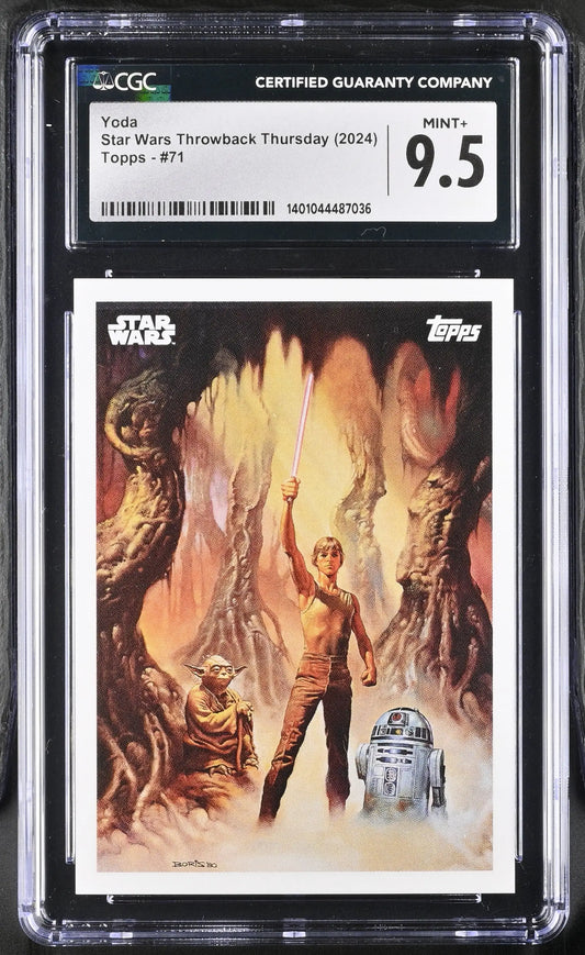 Graded Star Wars trading card featuring Yoda from Star Wars Throwback Thursday 2024