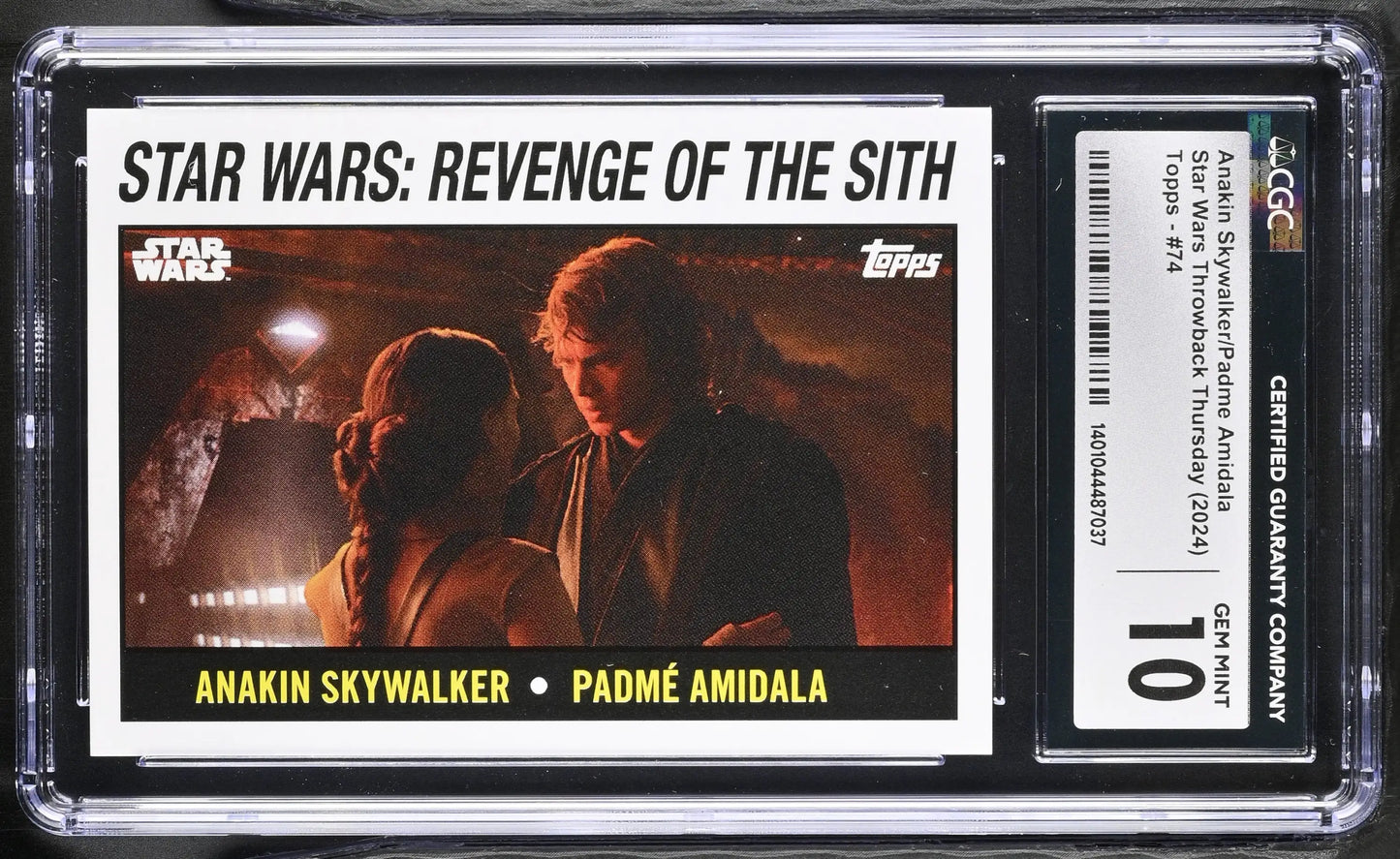 Graded Star Wars trading card featuring Anakin Padme, Gem Mint Image Variation