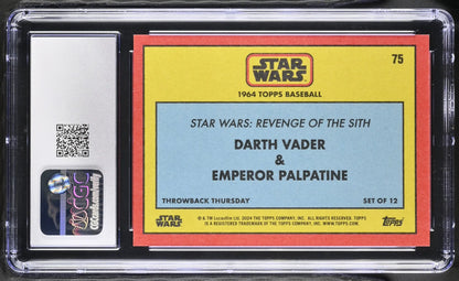 Graded Star Wars trading card featuring Darth Vader, Palpatine, in Gem Mint condition