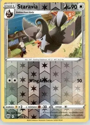 Staravia - Brilliant Stars - 118/172 - Reverse Holo LP Pokemon - Pokémon Card Single