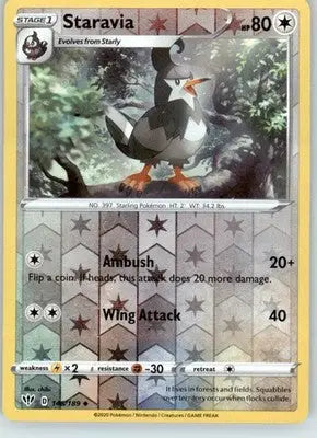 Staravia - SWSH03: Darkness Ablaze - 146/189 - Reverse Holo LP - Pokémon Card Single