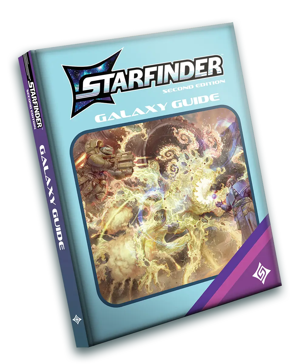 Starfinder Galaxy Guide book with retailer retro cover for Starfinder Galaxy fans