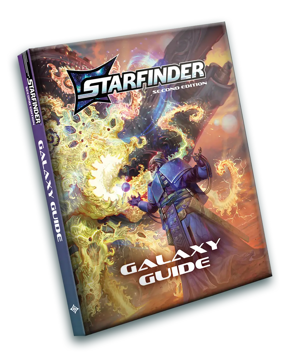 Starfinder Galaxy Guide book from Starfinder 2nd Edition showcasing galaxy exploration