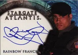 Autographed trading card of Rainbow Sun Francks from Stargate Atlantis series