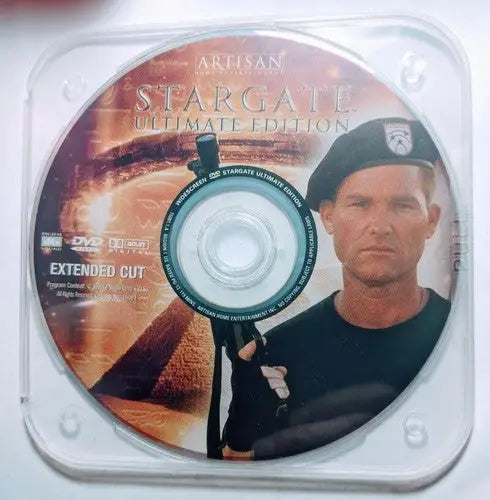 Stargate Kurt Russell widescreen DVD in clear case, extended cut, disc only, ID 32384