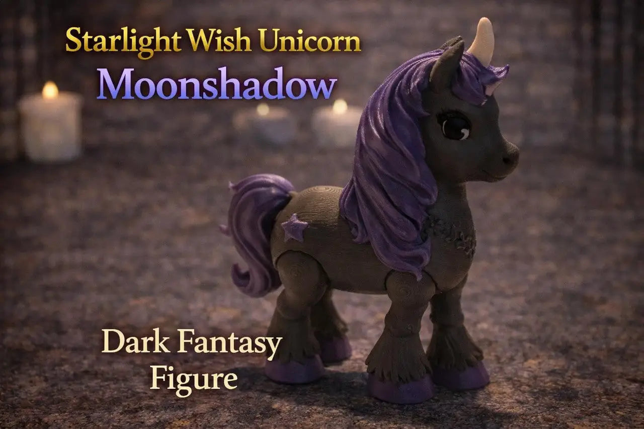 Starlight Wish Unicorn Moonshadow Articulated 3D Printed Fantasy Figure Toy - Action Figure & Toy