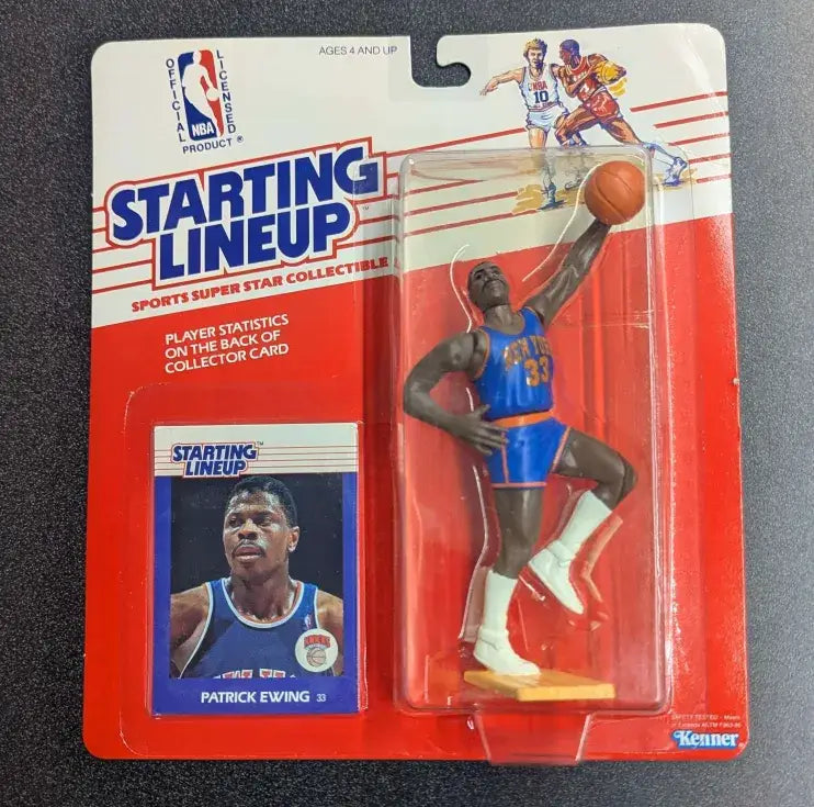 Patrick Ewing Starting Lineup action figure in original packaging from 1988 New York Knicks
