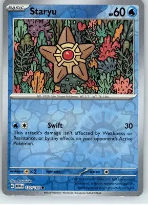Staryu - SV: Scarlet & Violet 151 - Reverse Holo NM - #120/165 - Pokémon Card Single