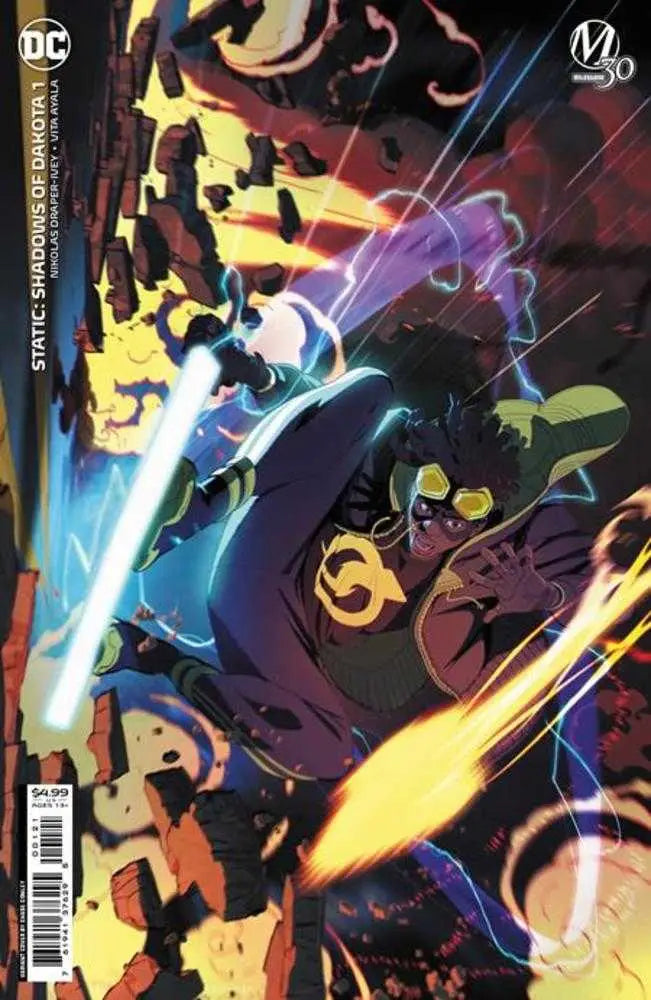 Static Shadows Of Dakota #1 cover features vibrant superhero action scenes for trading cards