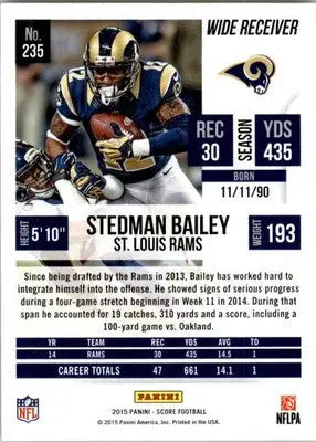 Stedman Bailey - 2015 Score - #235 - Showcase #/99 SN Football - Football Card Single