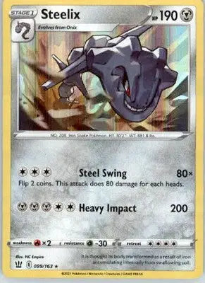 Steelix - SWSH05: Battle Styles - 099/163 - Holo NM - Pokémon Card Single