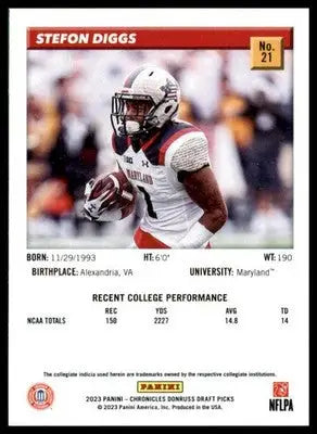 Stefon Diggs 2023 Panini Chronicles Draft Donruss Retro #21 Maryland Terrapins