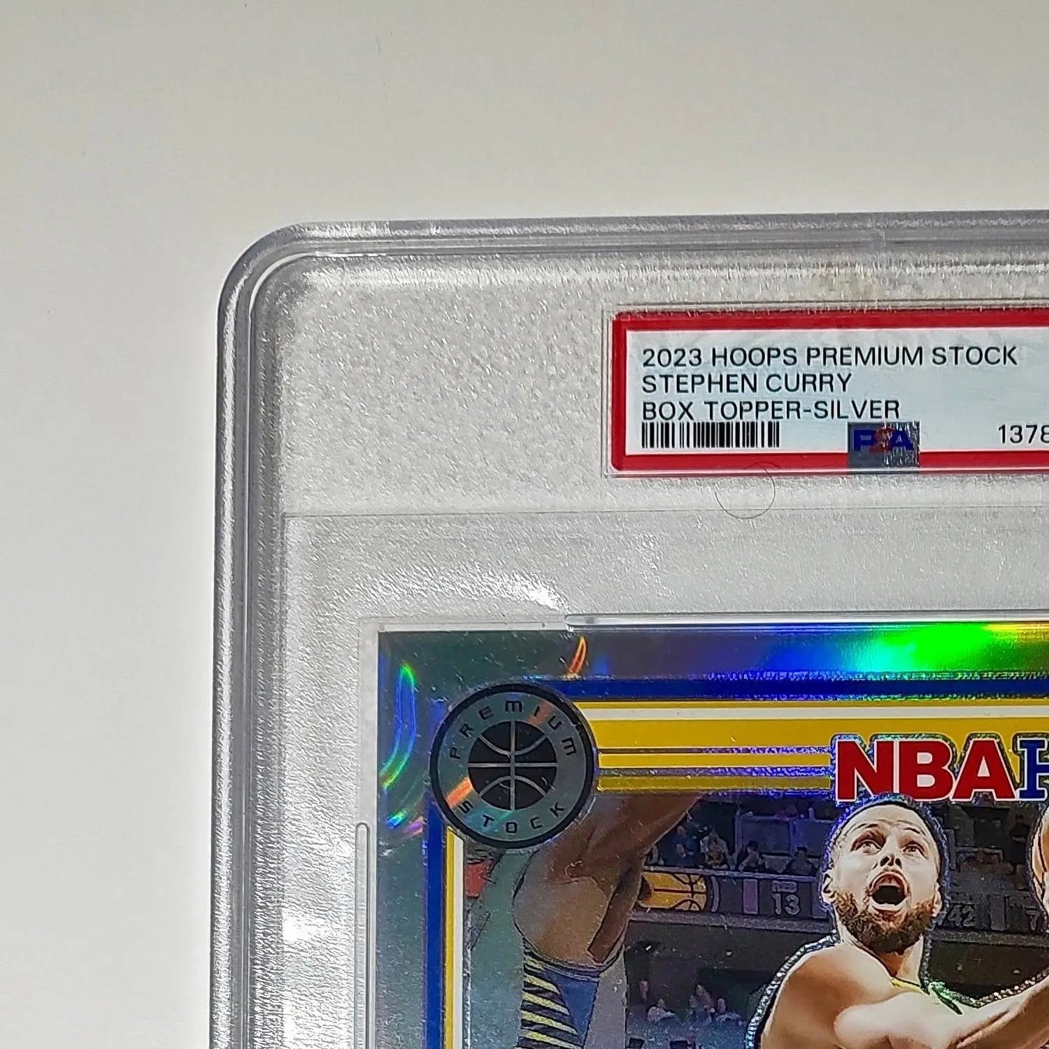 Stephen Curry 2023 Panini Premium Stock NBA Hoops #14 Jumbo Refractor PSA 9 Mint - Basketball Card Single