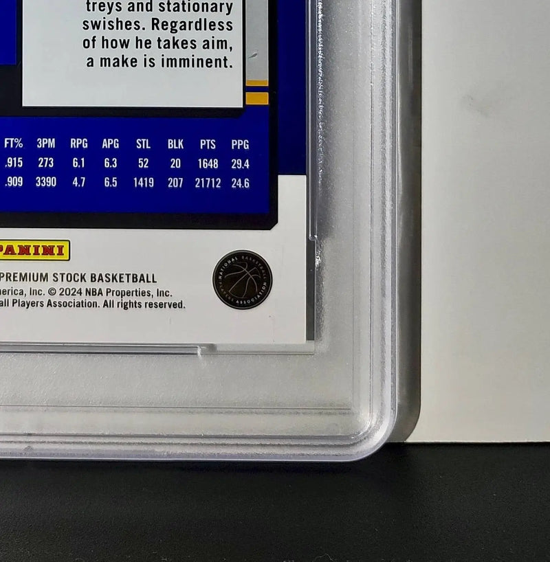 Stephen Curry 2023 Panini Premium Stock NBA Hoops #14 Jumbo Refractor PSA 9 Mint - Basketball Card Single