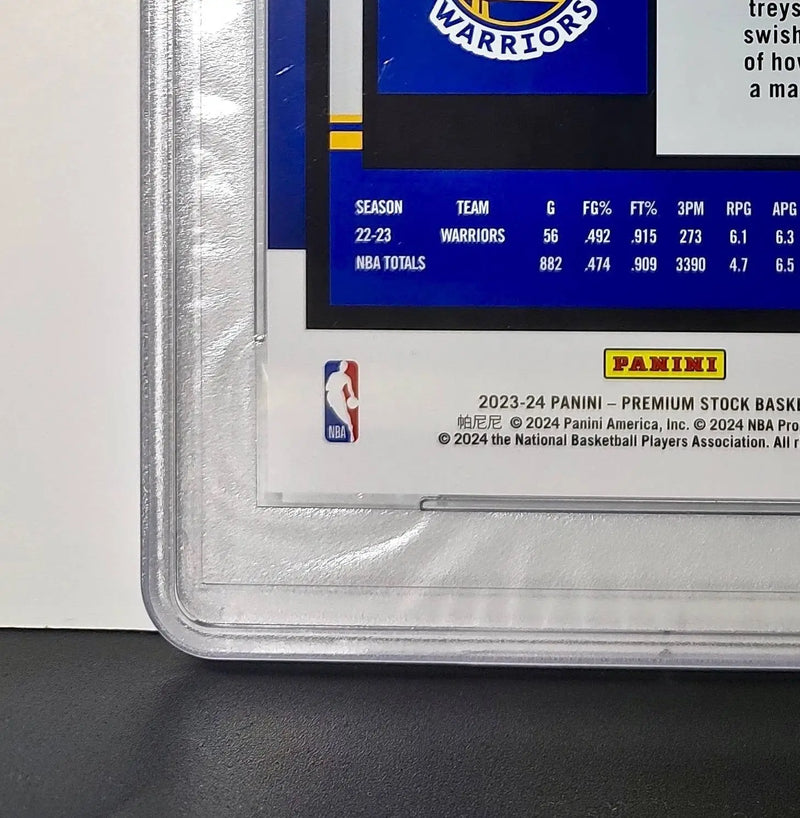 Stephen Curry 2023 Panini Premium Stock NBA Hoops #14 Jumbo Refractor PSA 9 Mint - Basketball Card Single