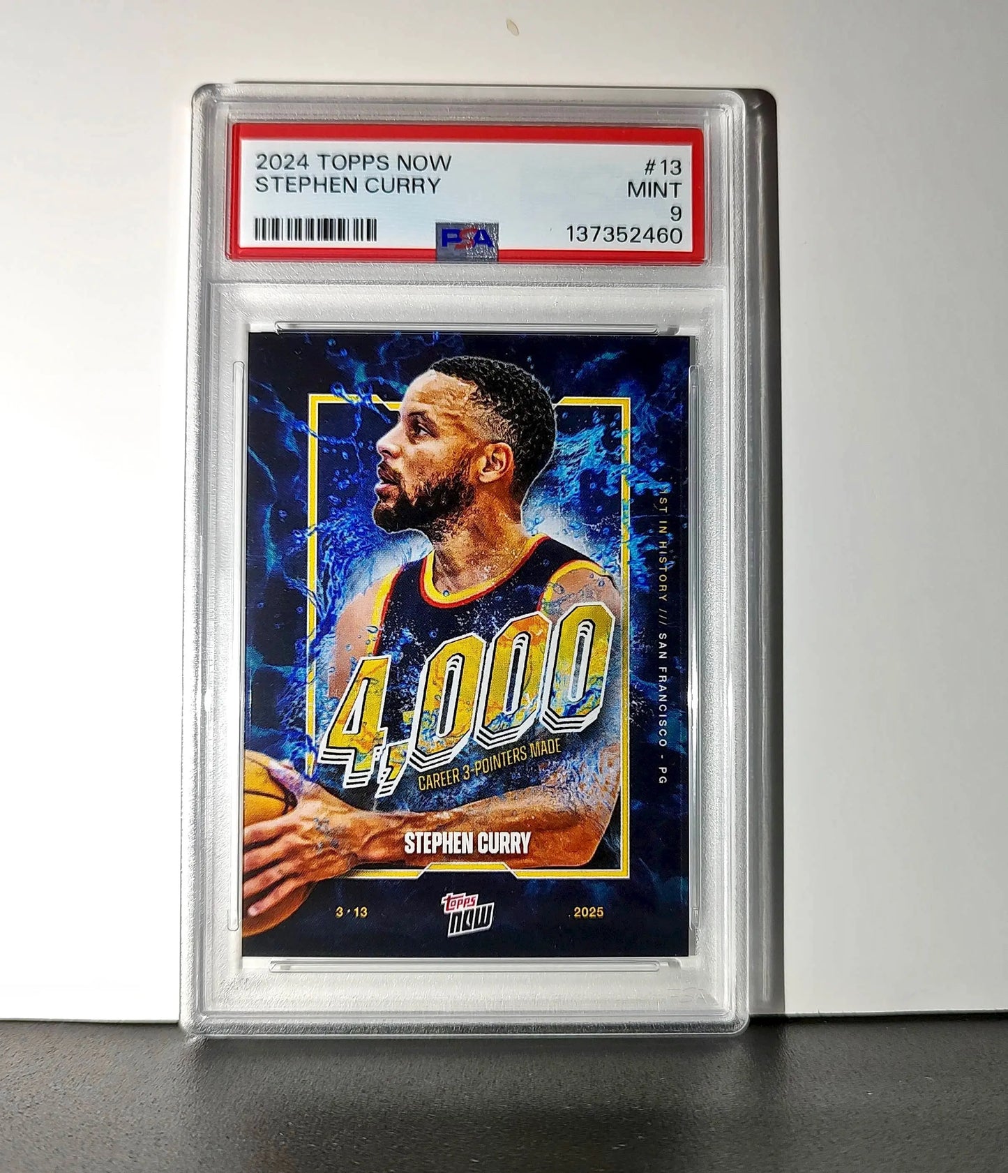 Stephen Curry 2024 Topps Now 4000 Career 3 Pointers #13 PSA 9 Mint