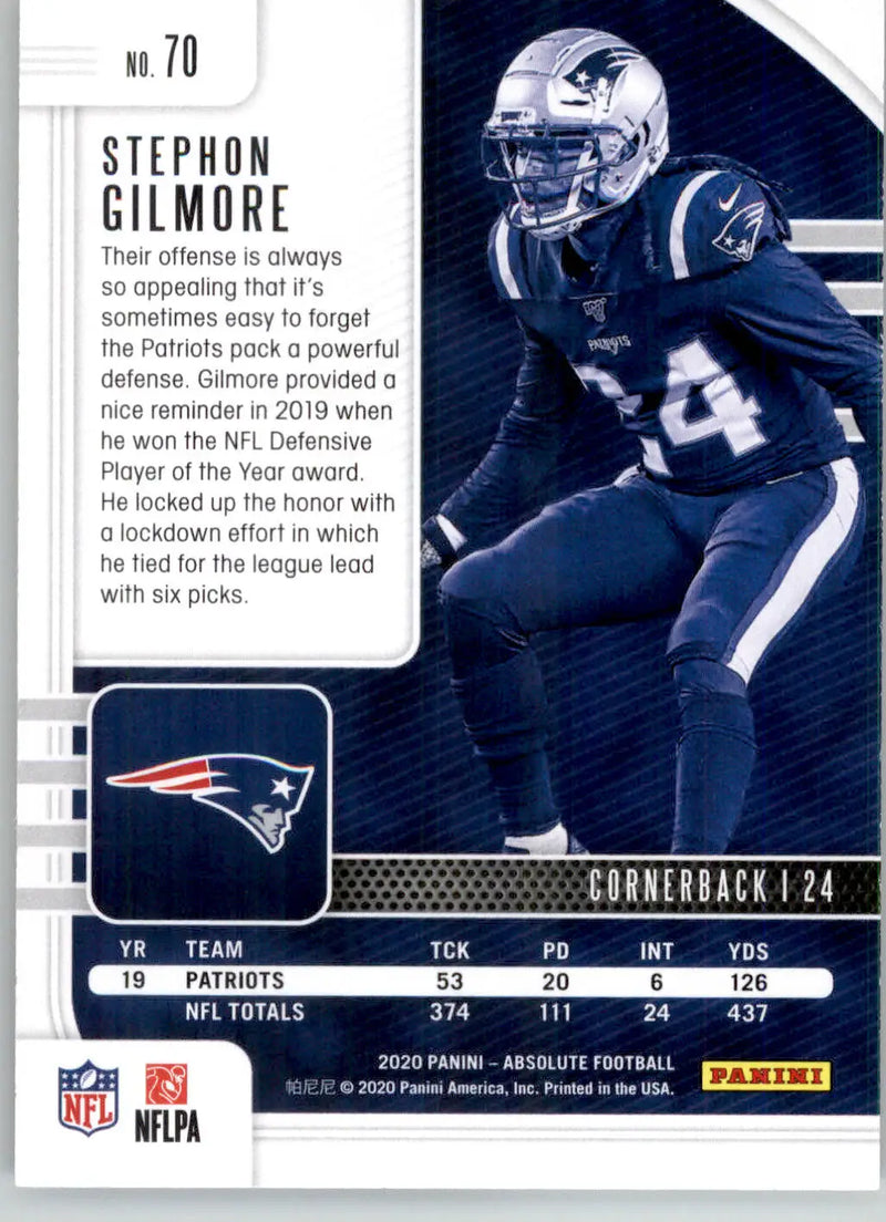 Stephon Gilmore - 2020 Panini Absolute - #70 - Retail Football