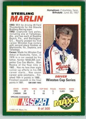 Sterling Marlin - 1993 Maxx - #8 - Racing - Racing Card Single