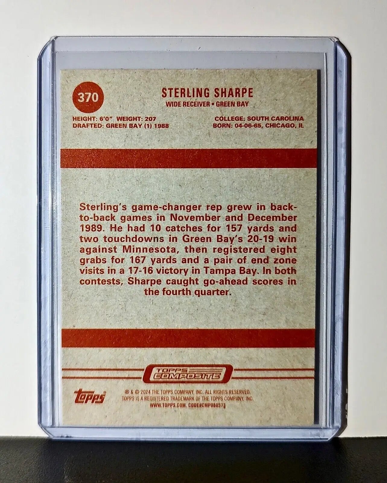 Sterling Sharpe 2023 Topps Heritage NFL #370 Card Green Bay Packers