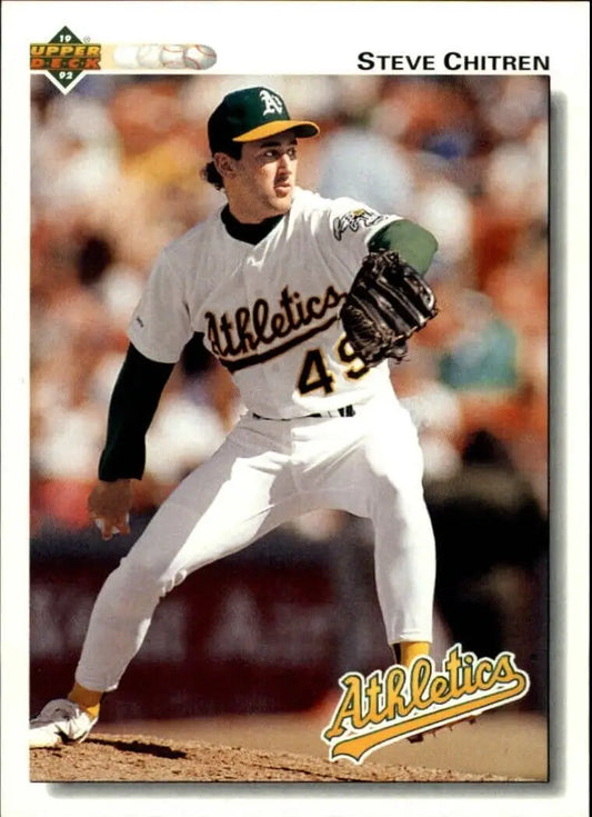 Steve Chitren 1992 Upper Deck MLB #471 Baseball Card Oakland Athletics - Baseball Card Single