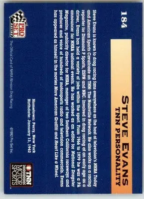 Steve Evans - 1992 Pro Set NHRA - #184 - Racing - Racing Card Single