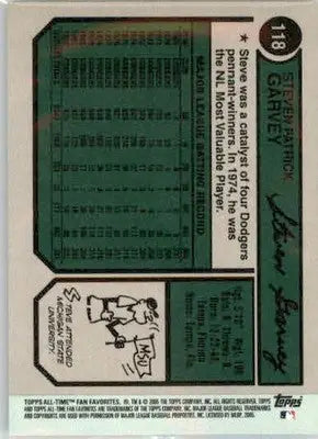 Steve Garvey - 2005 Topps All-Time Fan Favorites - #118 - Baseball - Baseball Card Single