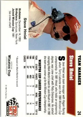 Steve Hmiel - 1991 Pro Set - #24 - Racing - Racing Card Single