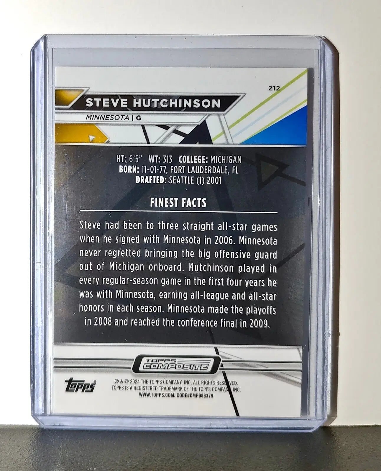Steve Hutchinson 2023 Topps Finest NFL #212 Card Minnesota Vikings - Football Card Single