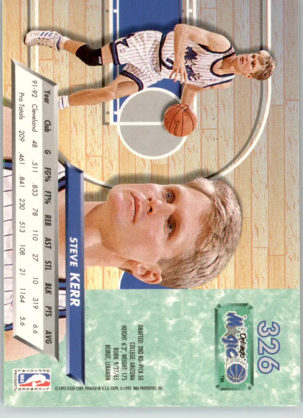 Steve Kerr - 1992-93 Ultra - #326 - Basketball - Basketball Card Single
