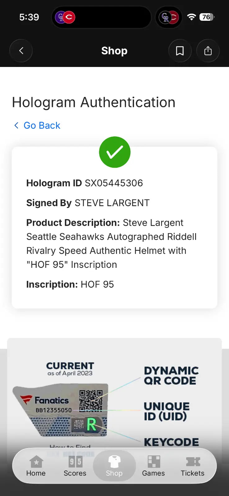 Steve Largent Signed Seahawks Full Size Authentic Speed Helmet HOF 95 Fanatics - Sports Memorabilia
