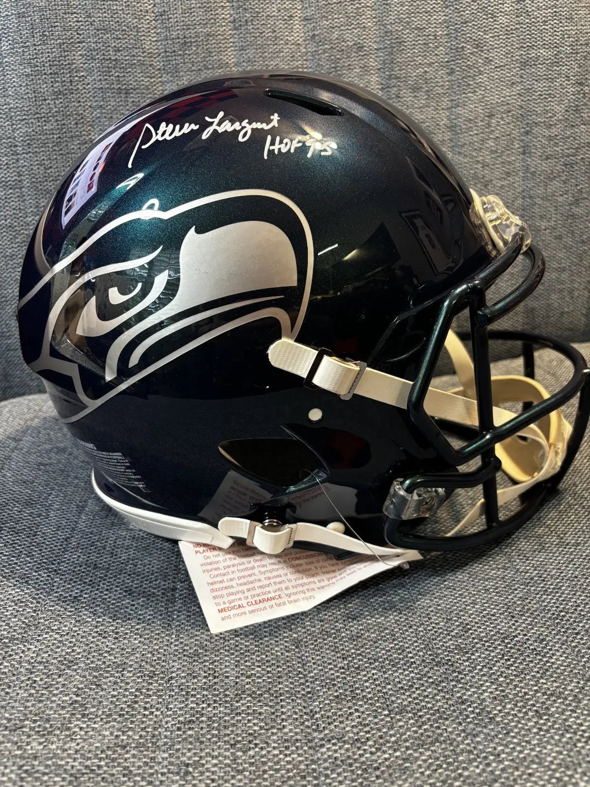 Steve Largent Signed Seahawks Full Size Authentic Speed Helmet HOF 95 Fanatics - Sports Memorabilia