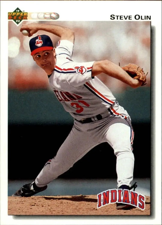 Steve Olin 1992 Upper Deck MLB #215 Baseball Card Cleveland Indians - Baseball Card Single