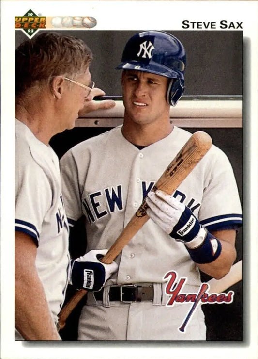 Steve Sax 1992 Upper Deck MLB #358 Baseball Card New York Yankees - Baseball Card Single