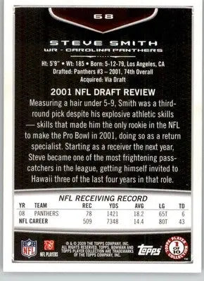 Steve Smith - 2009 Bowman Draft Picks - #68 - Football - Football Card Single