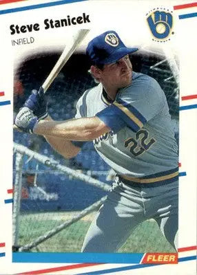 Steve Stanicek - 1988 Fleer - #174 - RC Baseball - Baseball Card Single