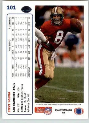 Steve Young - 1991 Upper Deck - #101 - Football - Football Card Single