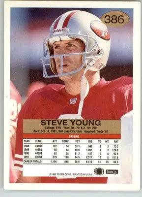 Steve Young - 1992 Fleer - #386 - Football - Football Card Single