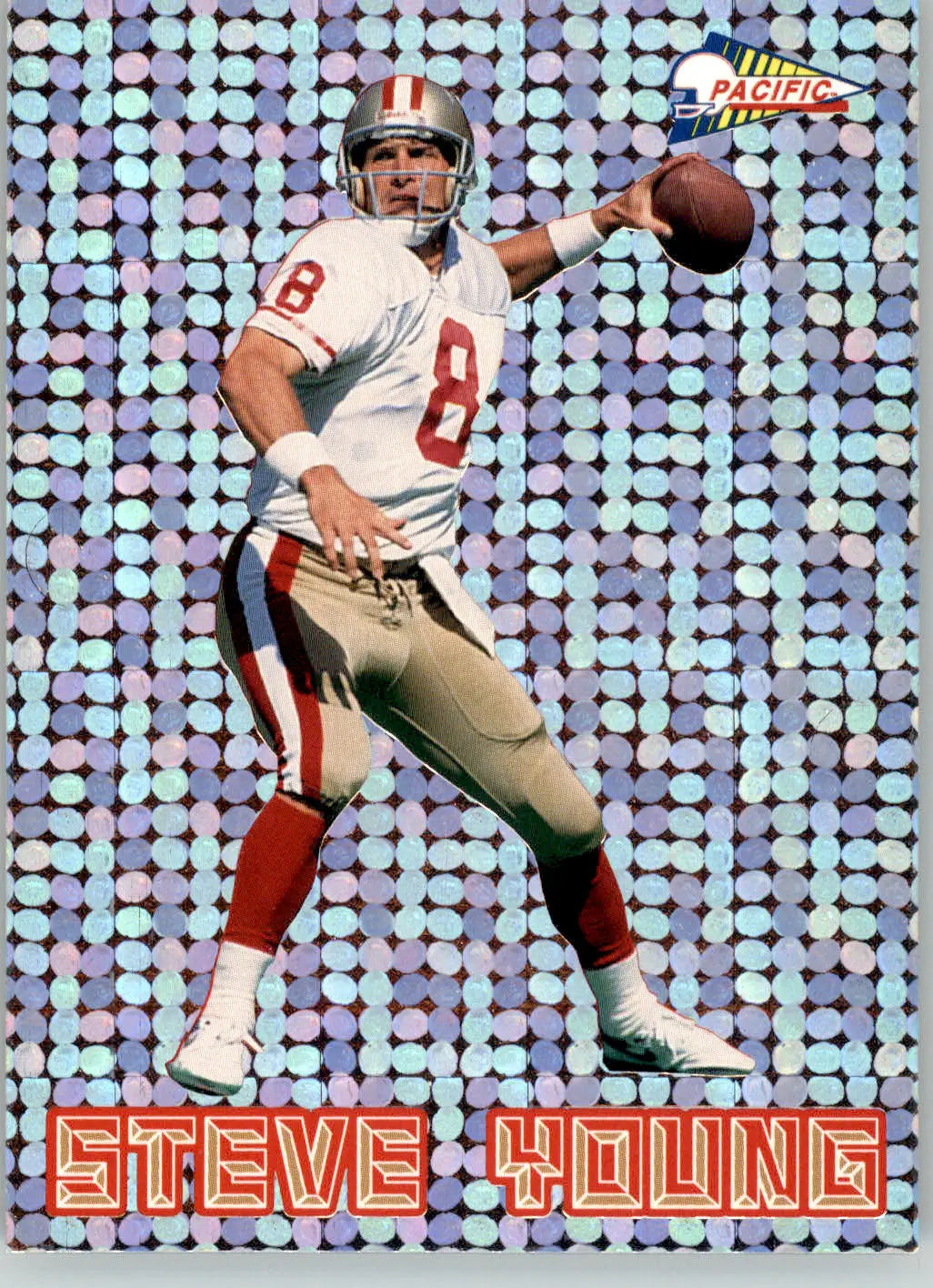 Steve Young - 1993 Pacific - #20 - Silver Prism Circular Football - Football Card Single