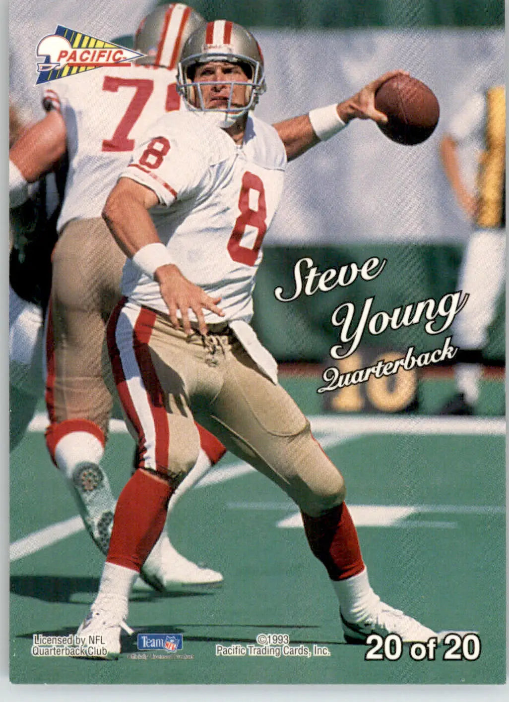 Steve Young - 1993 Pacific - #20 - Silver Prism Circular Football - Football Card Single