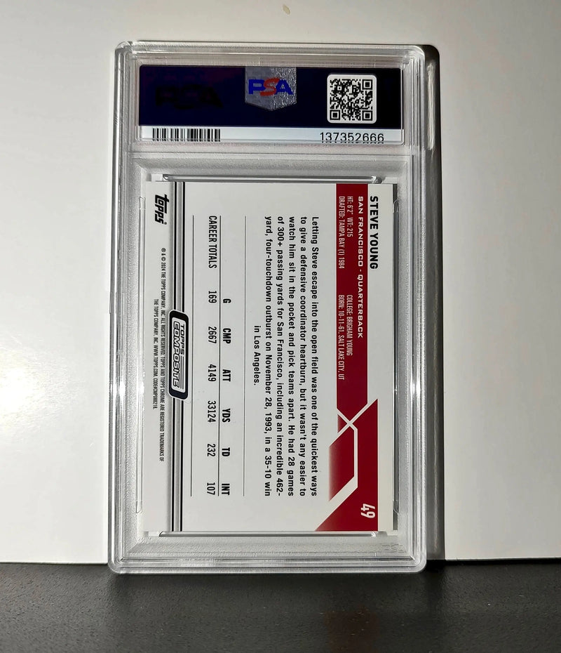 Steve Young 2023 Topps Chrome #49 Sepia Refractors PSA 9 Mint