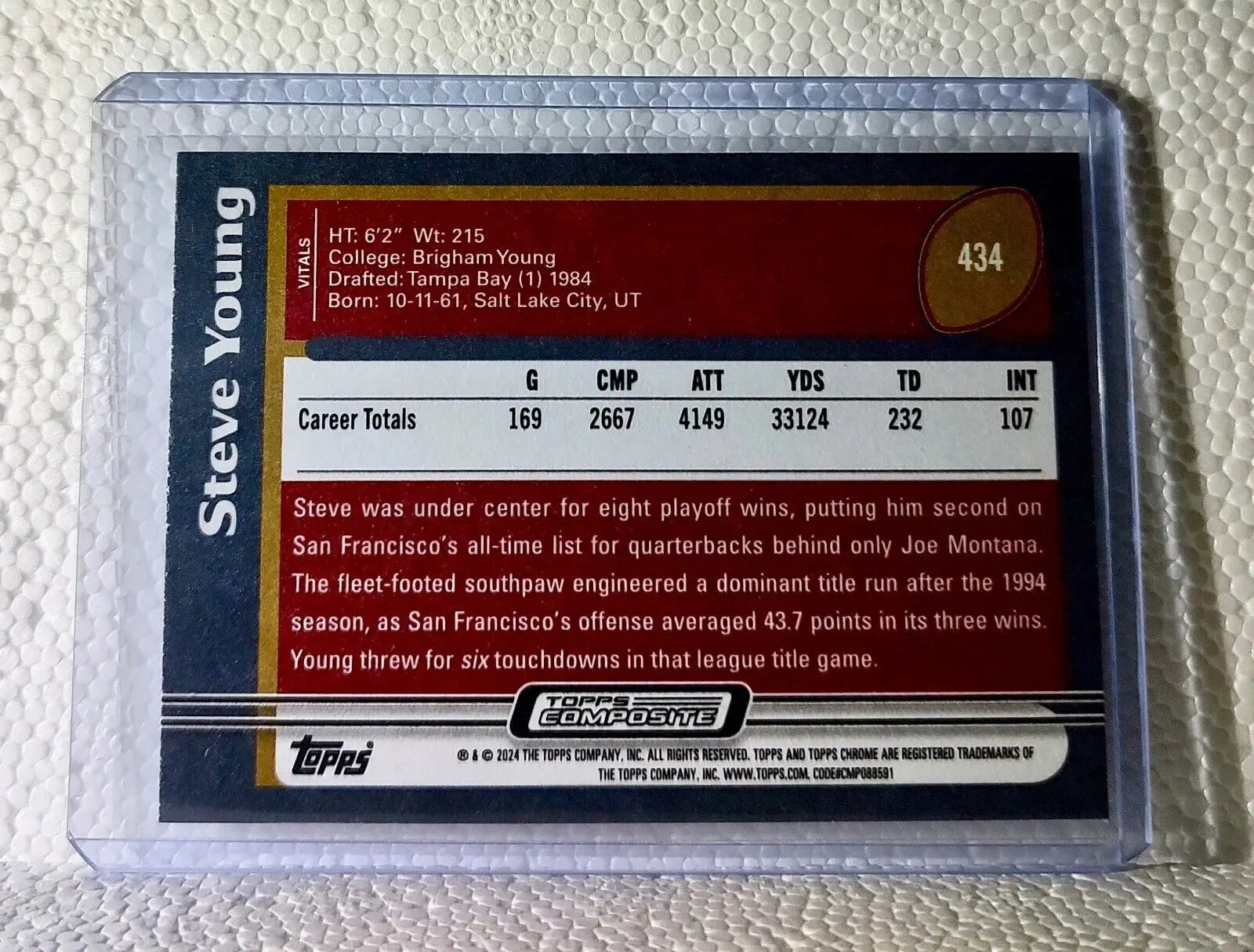 Steve Young 2023 Topps NFL #434 Football Card San Francisco 49ers - Football Card Single