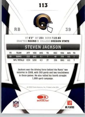 Steven Jackson - 2009 Donruss Certified - #113 - Football - Football Card Single